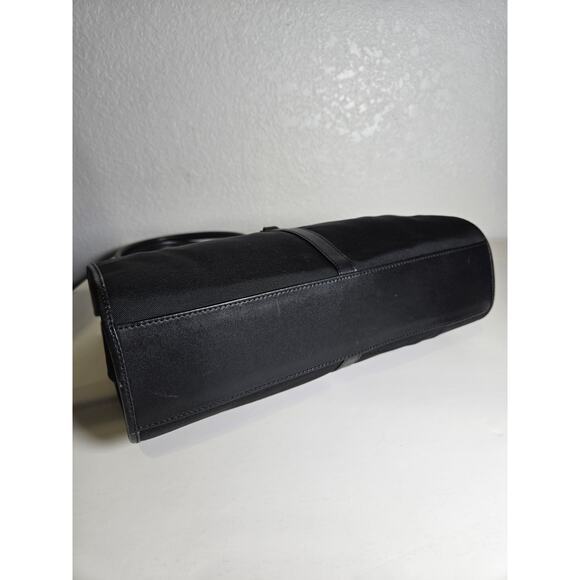 GUCCI Jackie Bardot Shoulder Bag Black Canvas Piston Lock VINTAGE - Picture 7 of 15